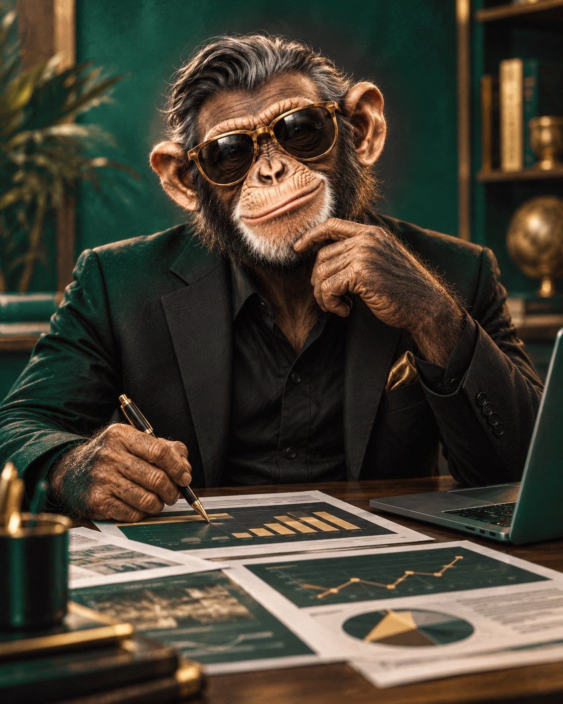 Media Monkey character at his desk