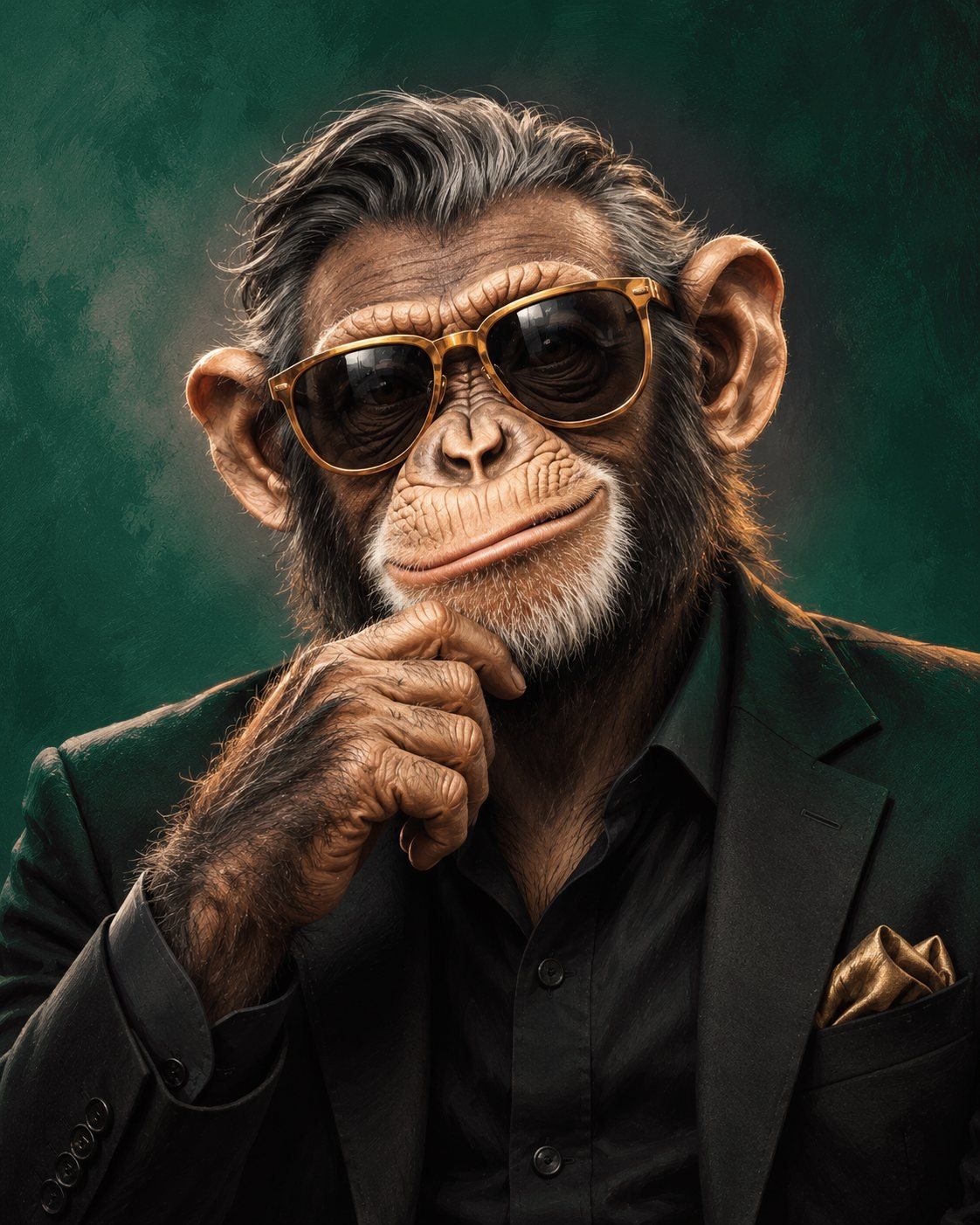 Media Monkey character, deep in thought